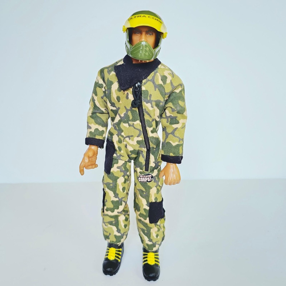 1999 Lanard The Ultra Corps Action Figure 12" Camo Soldier Flight Suit Helmet - Picture 6 of 8